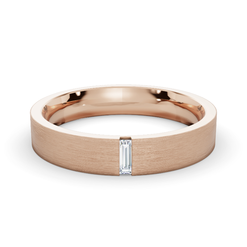 Rose Gold Eos Baguette Men's Diamond Band