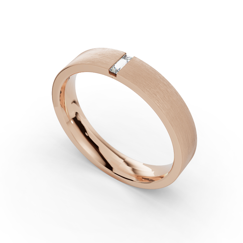 Rose Gold Eos Baguette Men's Diamond Band