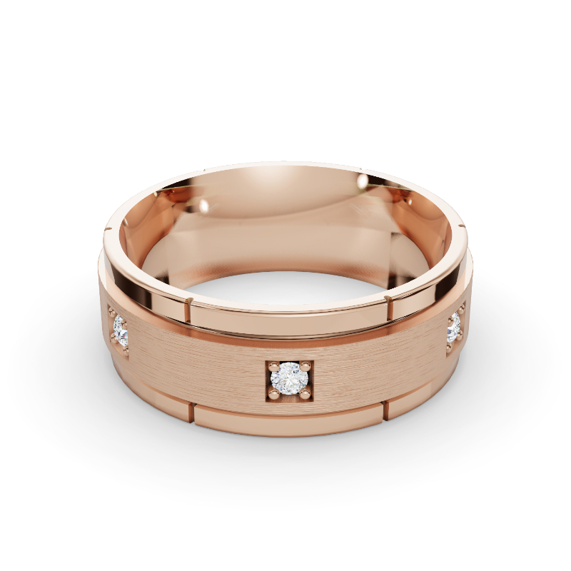Rose Gold Leonardo Eternity Men's Diamond Band