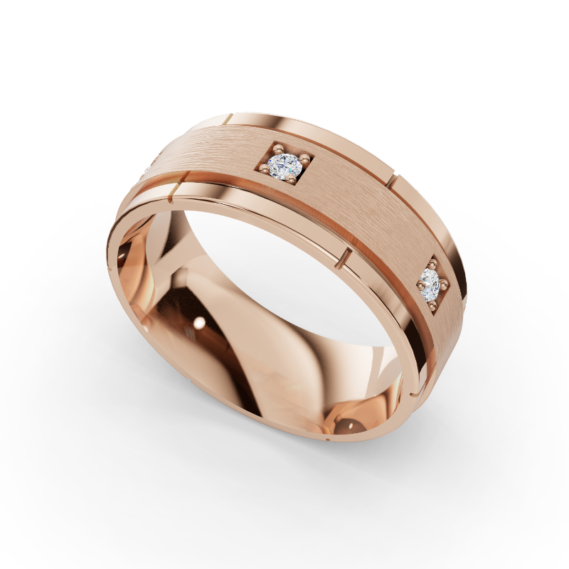 Rose Gold Leonardo Eternity Men's Diamond Band