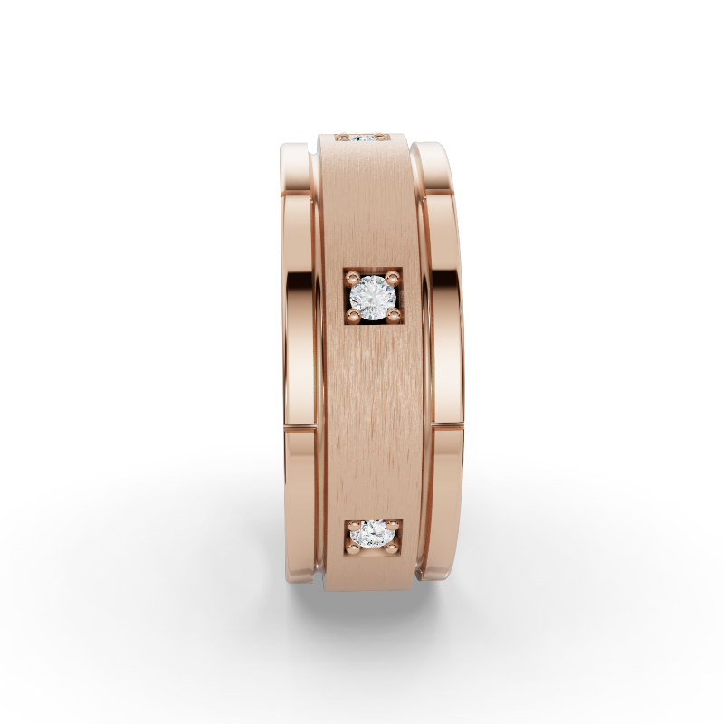 Rose Gold Leonardo Eternity Men's Diamond Band