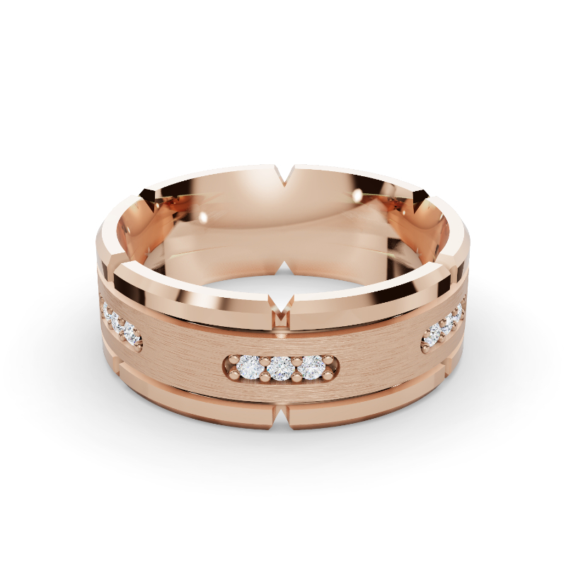 Rose Gold Luxe Leonardo Eternity Men's Diamond Band