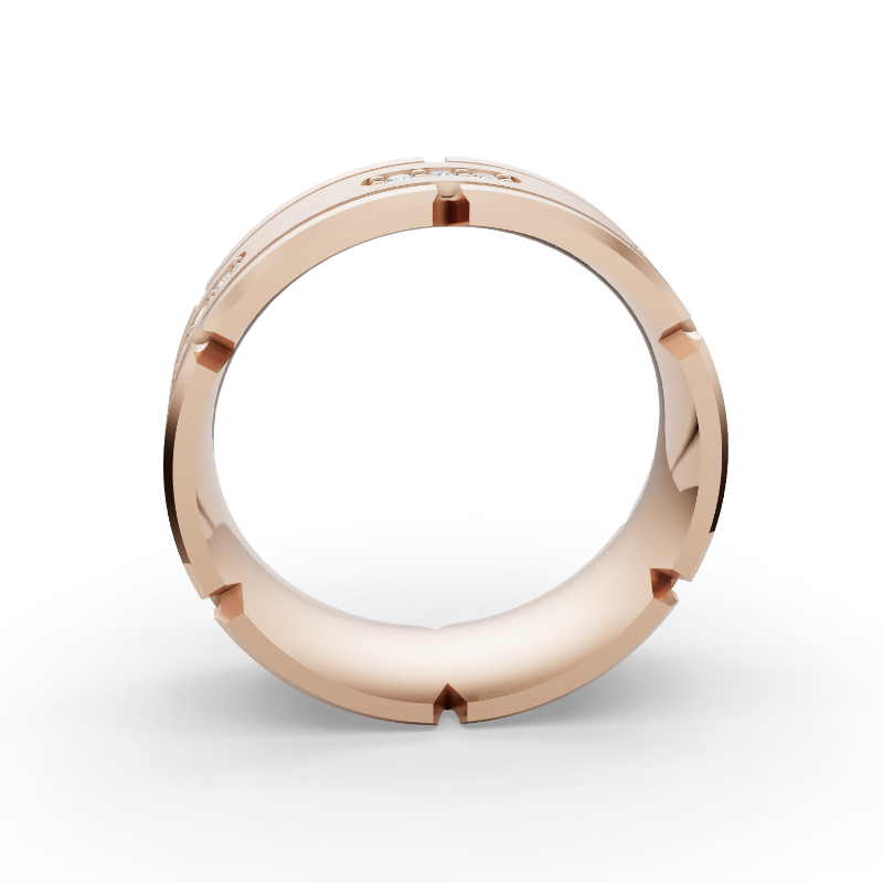 Rose Gold Luxe Leonardo Eternity Men's Diamond Band