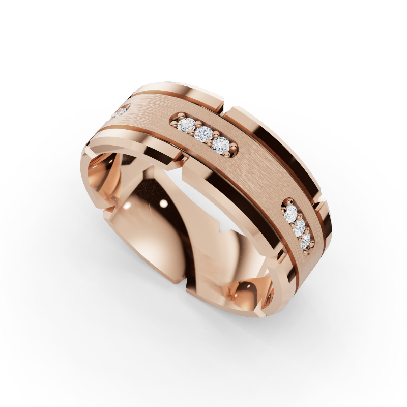 Rose Gold Luxe Leonardo Eternity Men's Diamond Band