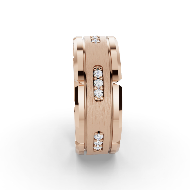 Rose Gold Luxe Leonardo Eternity Men's Diamond Band
