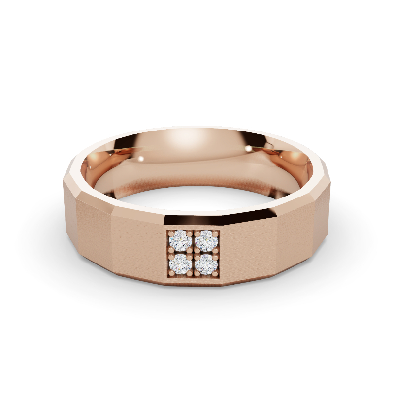 Rose Gold Hugo Dimensional Diamond Band