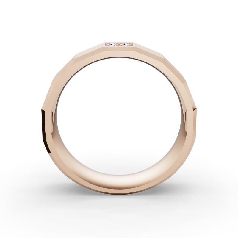 Rose Gold Hugo Dimensional Diamond Band