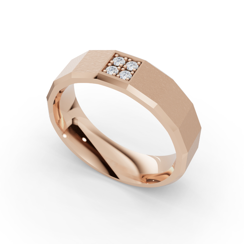 Rose Gold Hugo Dimensional Diamond Band
