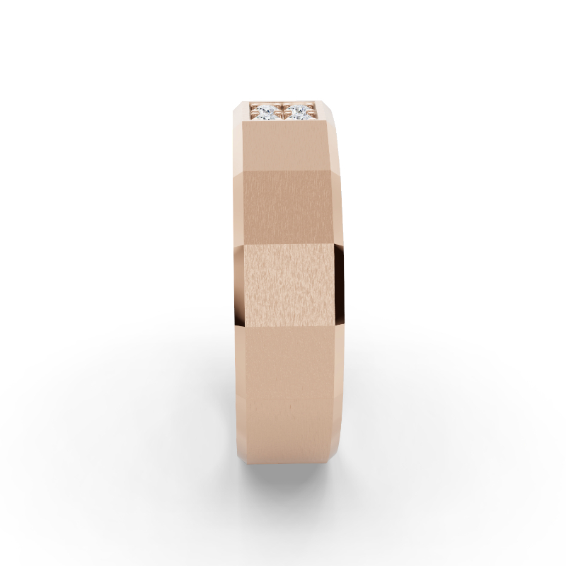 Rose Gold Hugo Dimensional Diamond Band