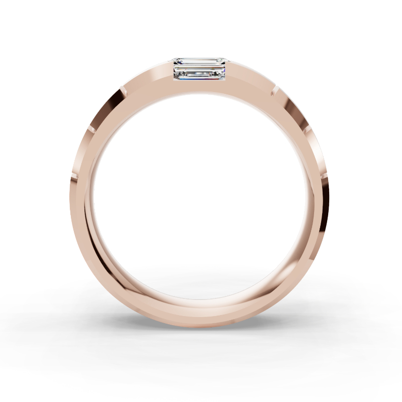 Rose Gold Austin Emerald Diamond Band