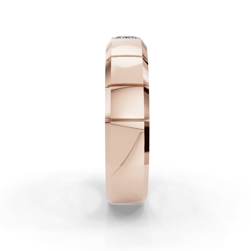 Rose Gold Austin Emerald Diamond Band