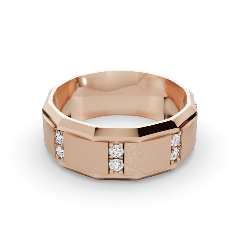 Rose Gold Maximus Men's Diamond Band
