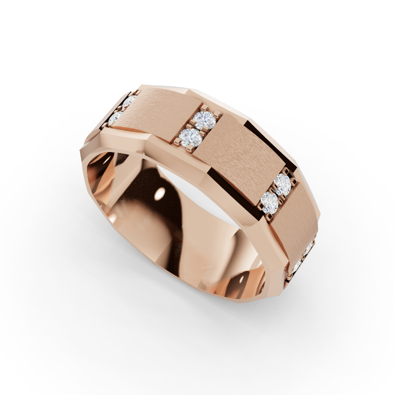 Rose Gold Maximus Men's Diamond Band
