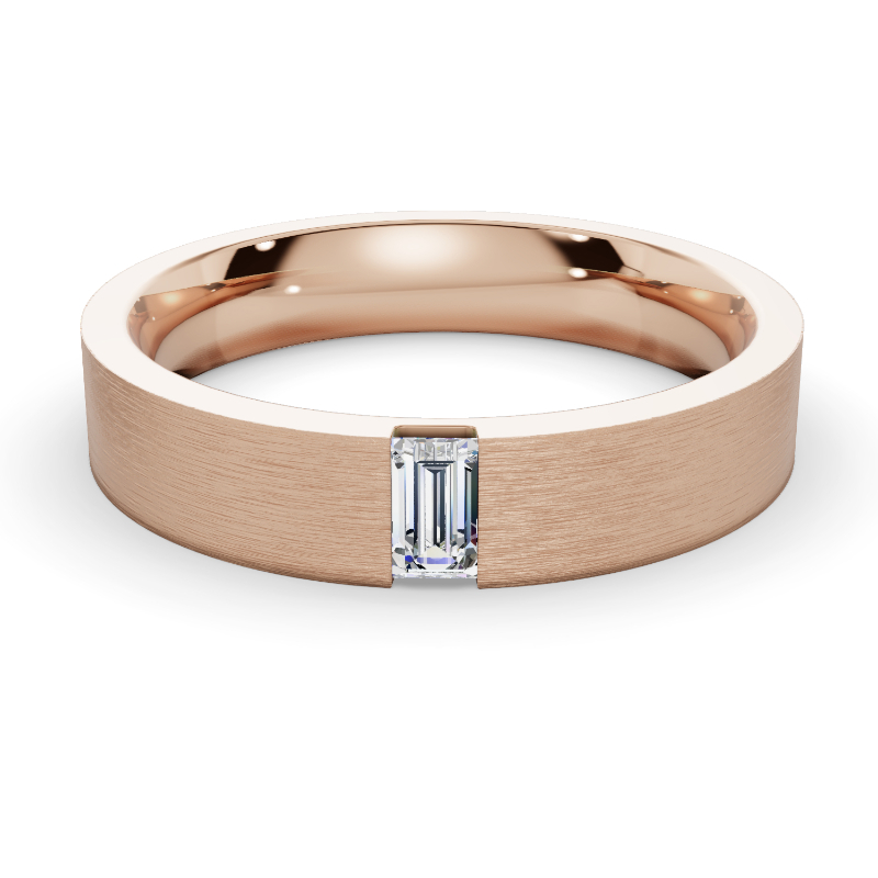 Rose Gold Grande Eos Baguette Men's Diamond Band