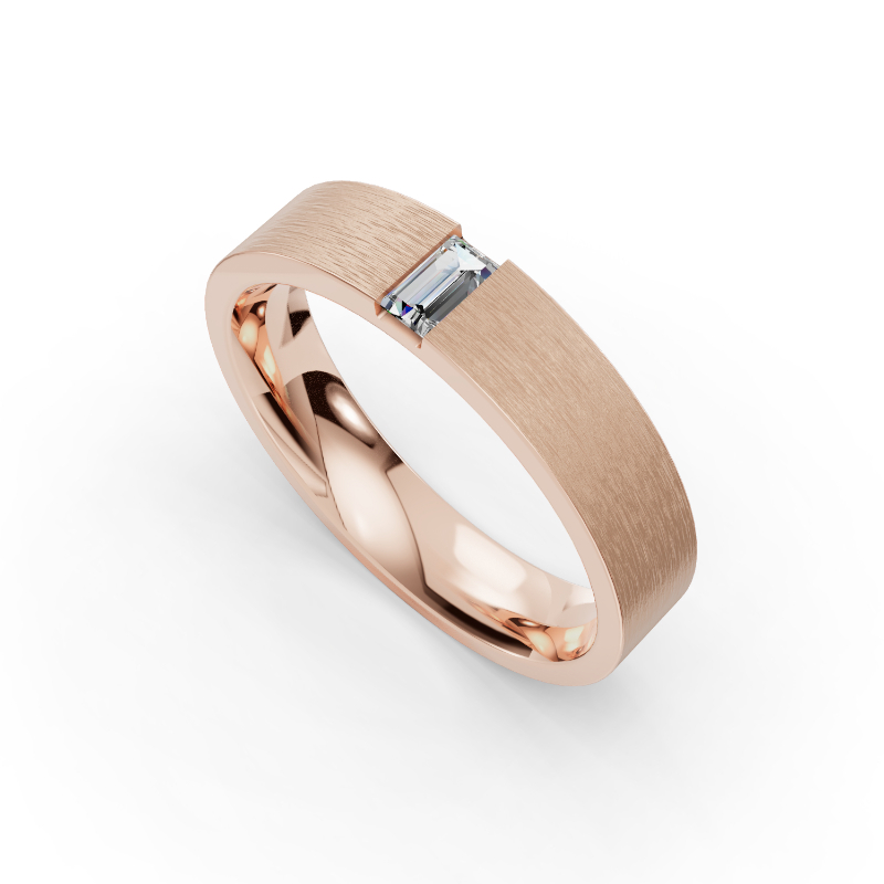 Rose Gold Grande Eos Baguette Men's Diamond Band