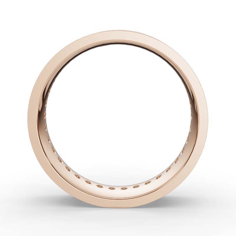 Rose Gold Dakota Matte Eternity Men's Diamond Band