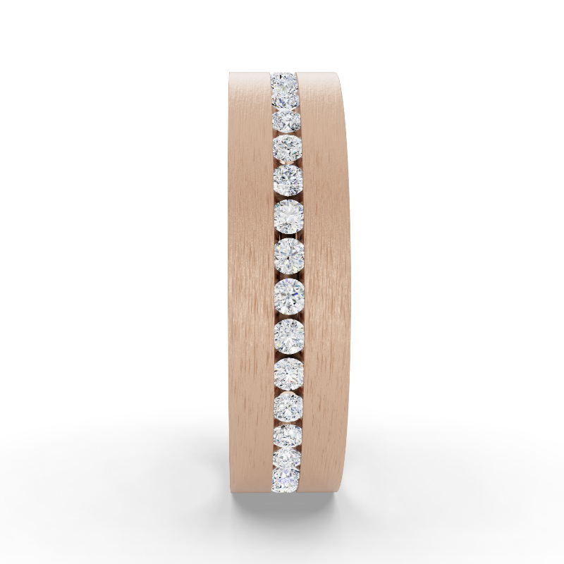 Rose Gold Dakota Matte Eternity Men's Diamond Band