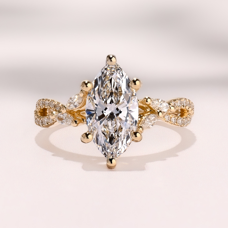 Yellow Gold Grand Iris 2ct Marquise Center