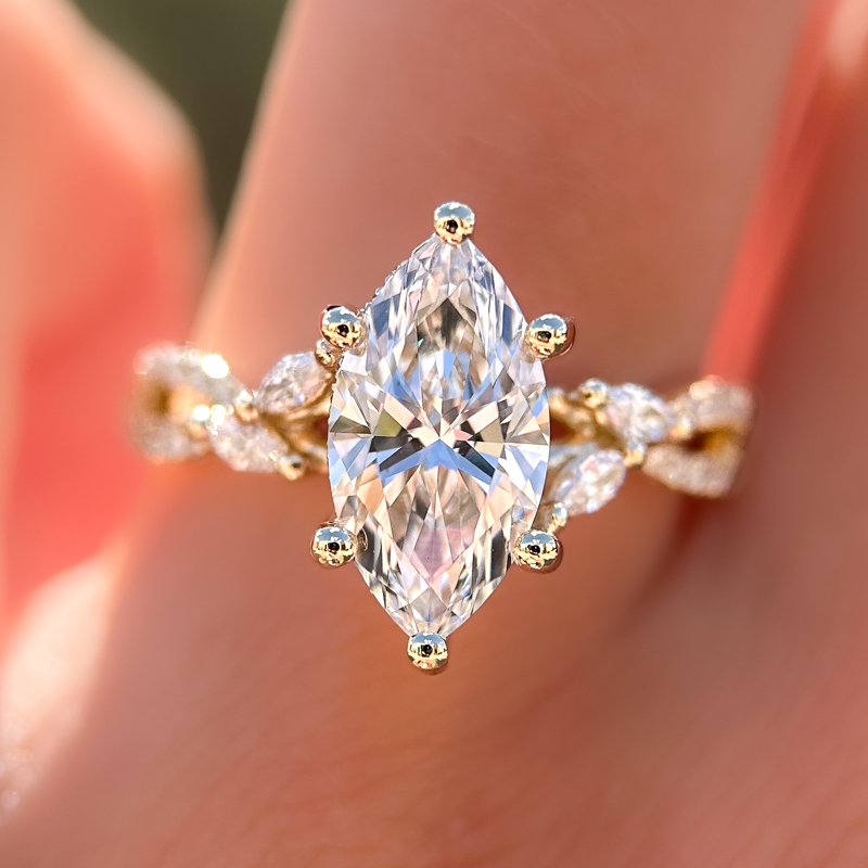 Yellow Gold Grand Iris 2ct Marquise Center