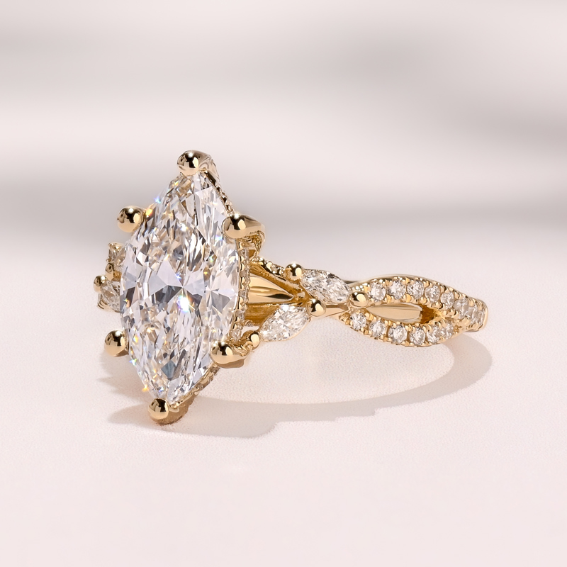 Yellow Gold Grand Iris 2ct Marquise Center