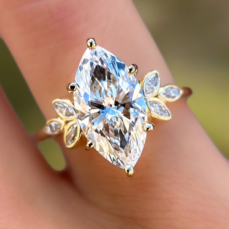 Yellow Gold Arielle Sun 3ct Marquise Center