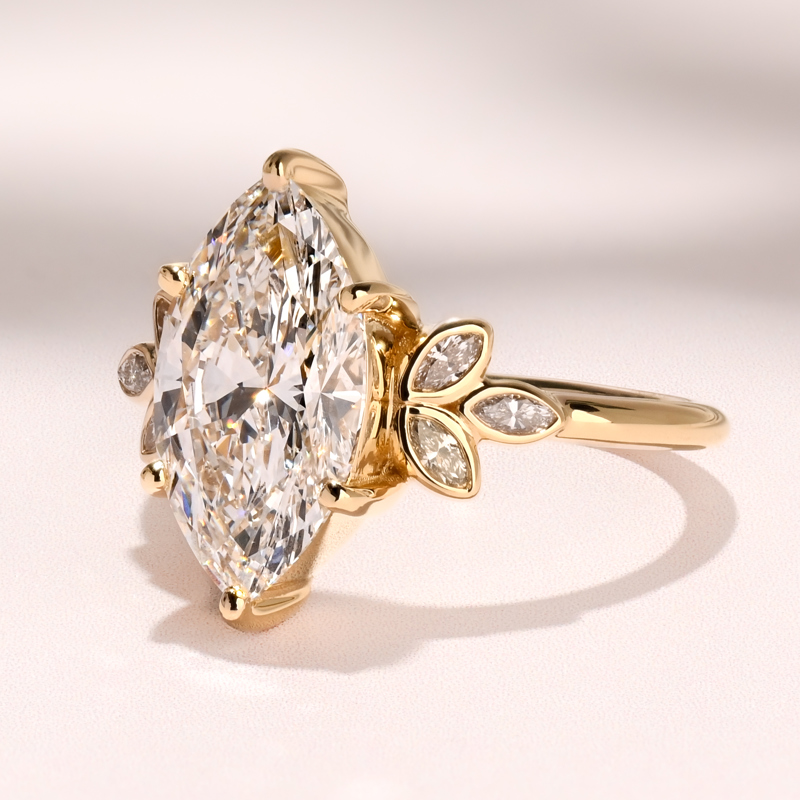 Yellow Gold Arielle Sun 3ct Marquise Center