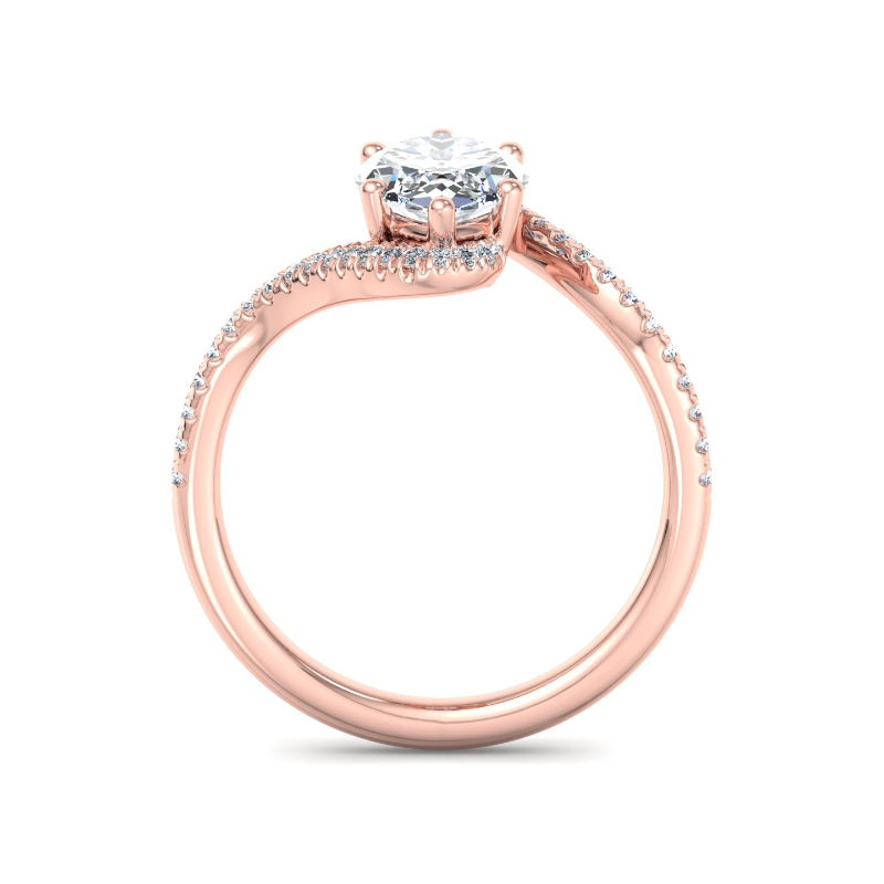 Rose Gold Embrace (1/6ctw) & 1ct Marquise Lab Grown Diamond Center