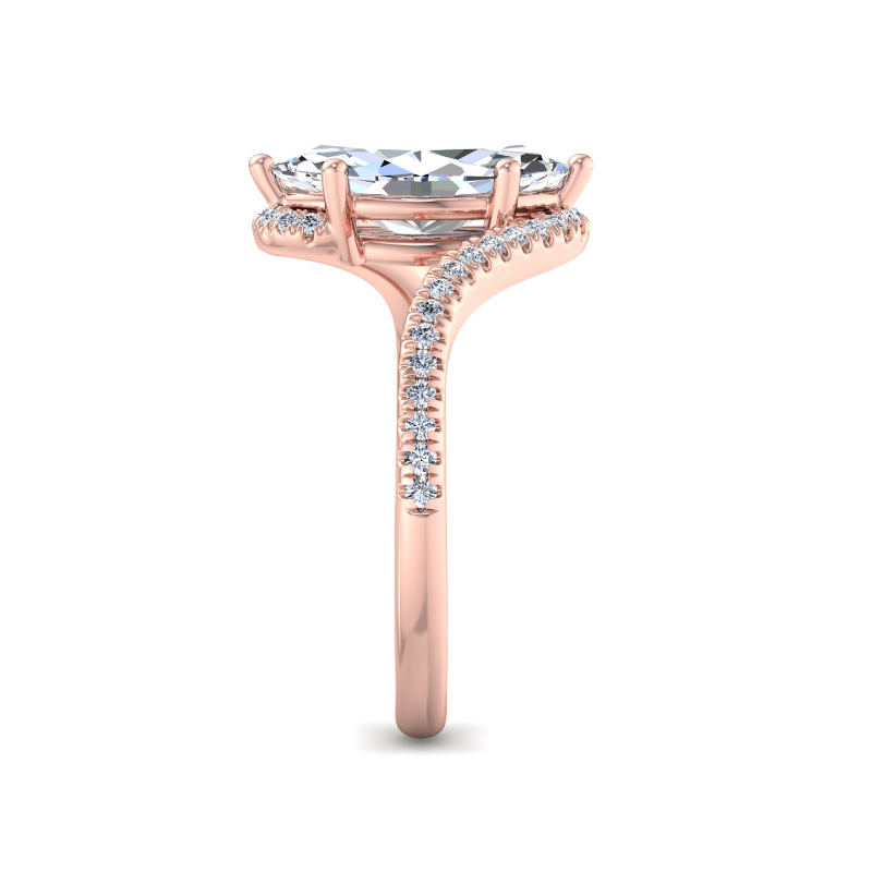 Rose Gold Embrace (1/6ctw) & 1ct Marquise Lab Grown Diamond Center