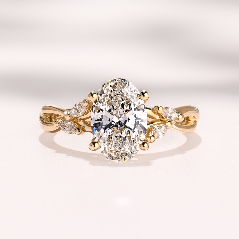 Yellow Gold Iris Hidden Halo 2ct Oval Center