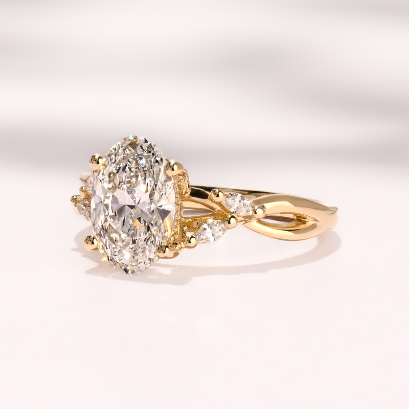 Yellow Gold Iris Hidden Halo 2ct Oval Center