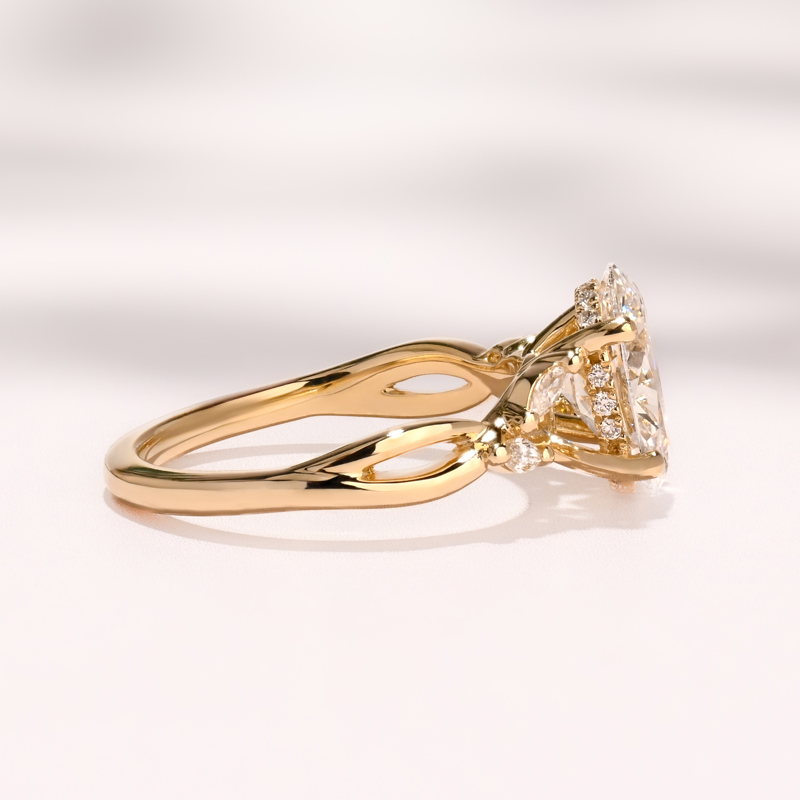 Yellow Gold Iris Hidden Halo 2ct Oval Center