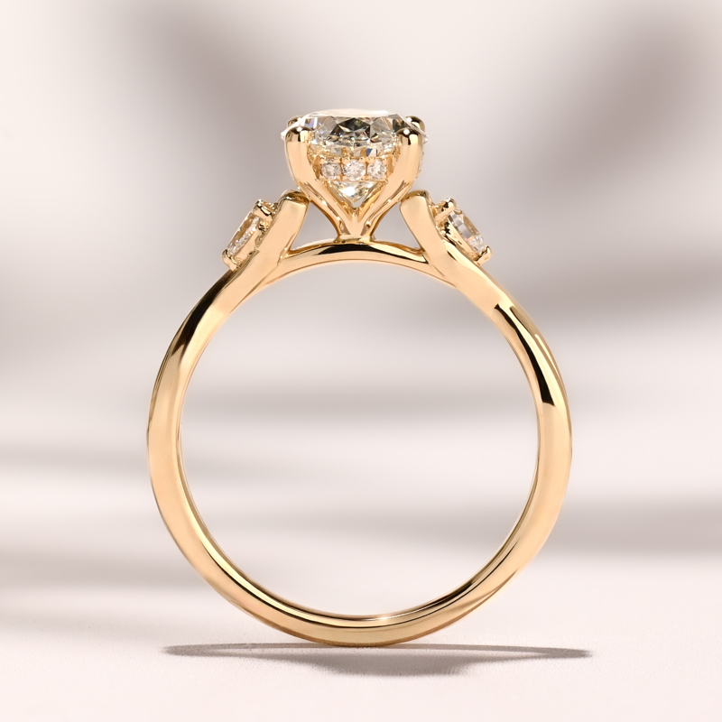 Yellow Gold Brid's Promise 2ct Oval Center