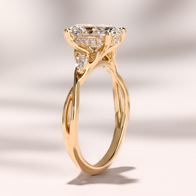 Yellow Gold Brid's Promise 2ct Oval Center