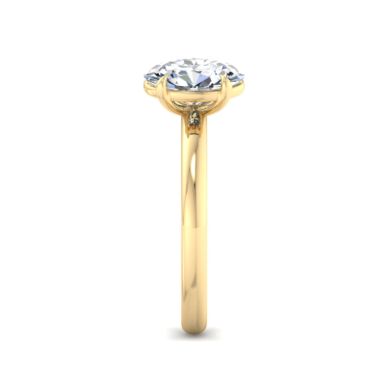 Yellow Gold Toi et Moi (2ctw) & Oval Lab Grown Diamond Center