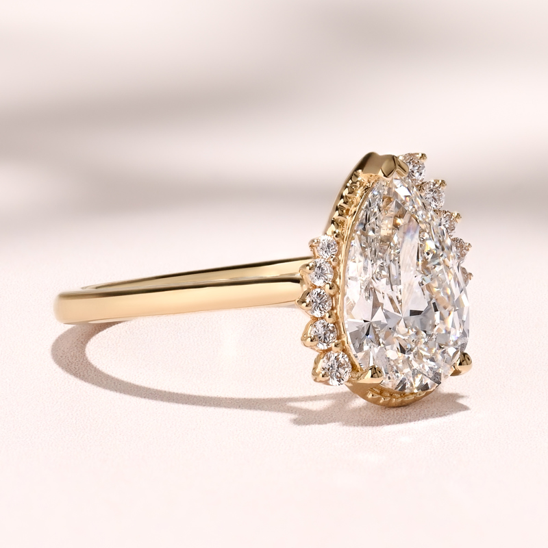 Yellow Gold Calista Love 2ct Pear Center