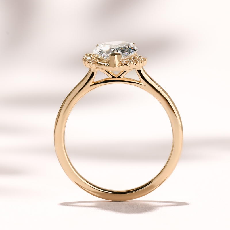 Yellow Gold Calista Love 2ct Pear Center