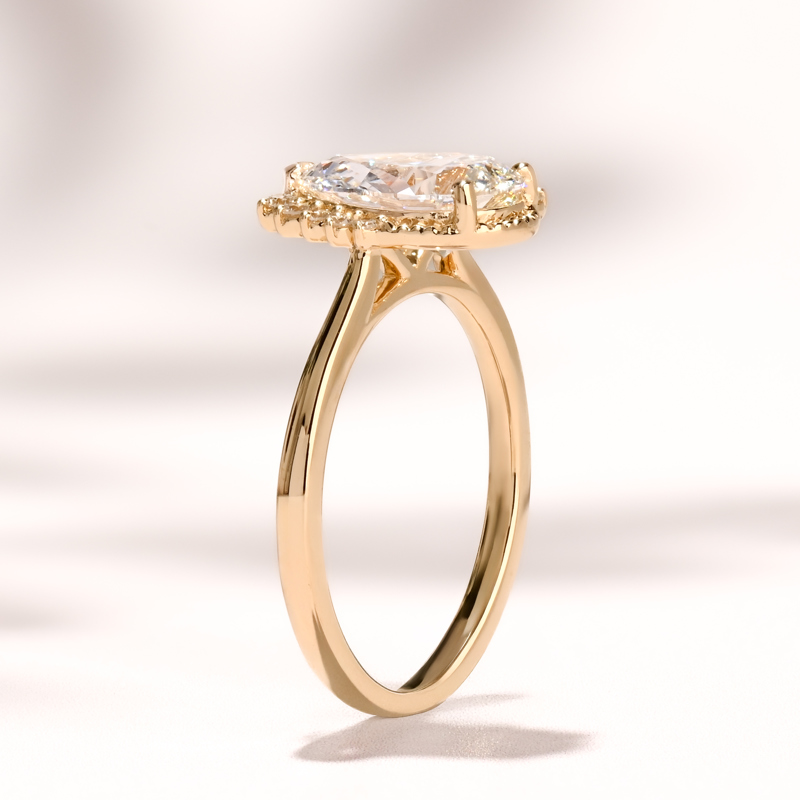 Yellow Gold Calista Love 2ct Pear Center