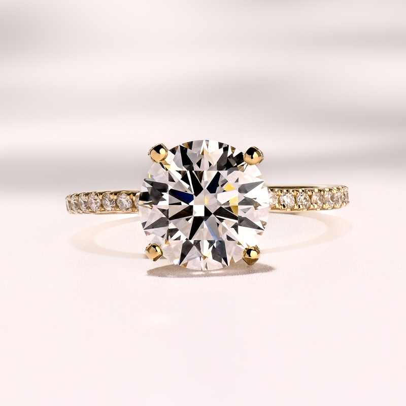 Yellow Gold Lily Entwine 3ct Round Center