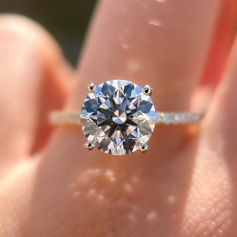 Yellow Gold Lily Entwine 3ct Round Center