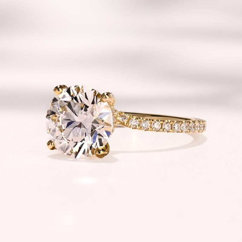Yellow Gold Lily Entwine 3ct Round Center