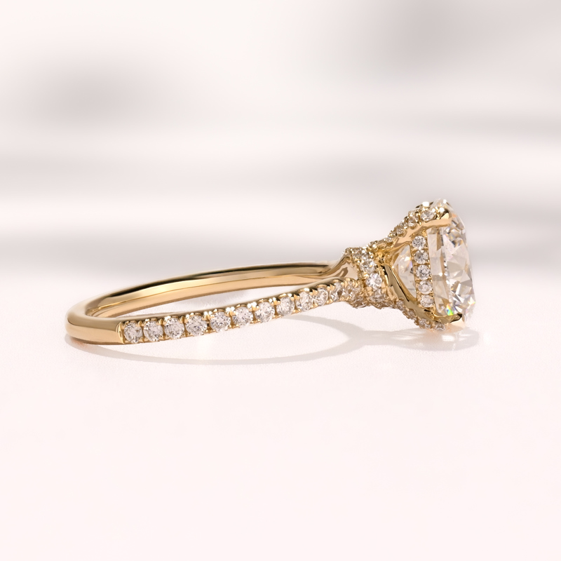 Yellow Gold Lily Entwine 3ct Round Center