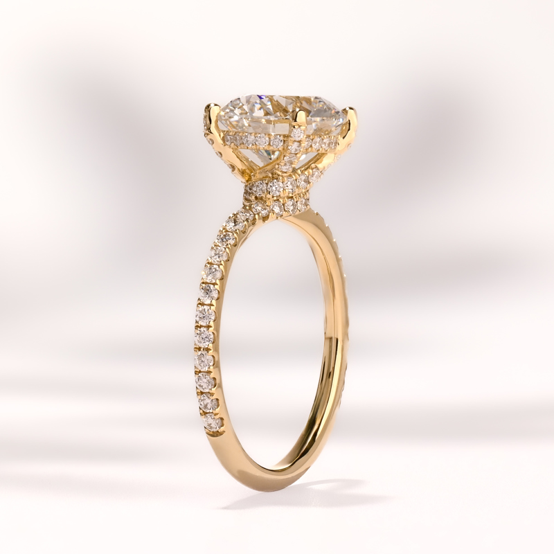 Yellow Gold Lily Entwine 3ct Round Center
