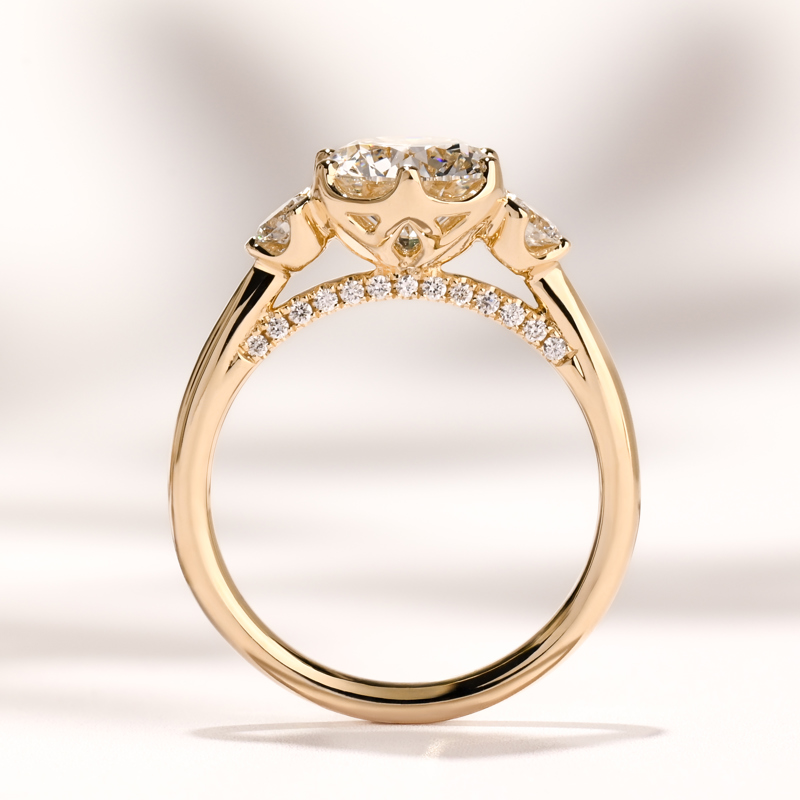Yellow Gold Nellie Deco 2ct Round Center