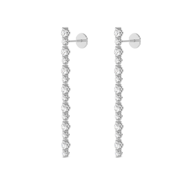 White Gold Graduated Lab Grown Diamond Drop Earrings (1 1/2ctw)