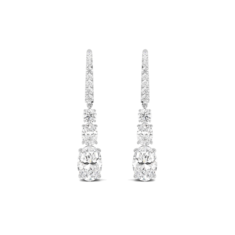 White Gold Luxury Oval Lab Grown Diamond Drop (5 3/4ctw)