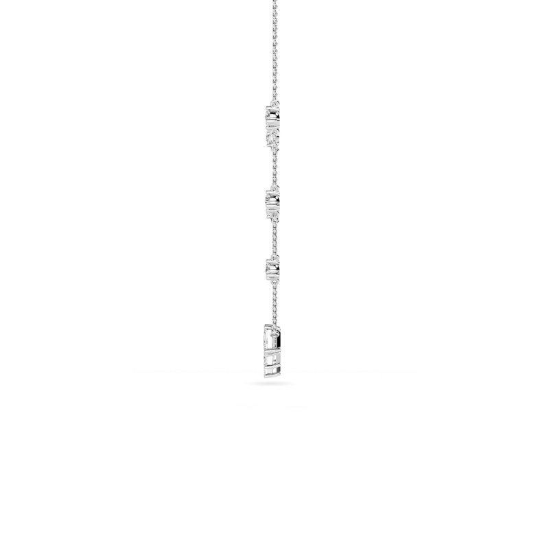 White Gold Emerald Love Lab Grown Diamond Necklace (2ctw)