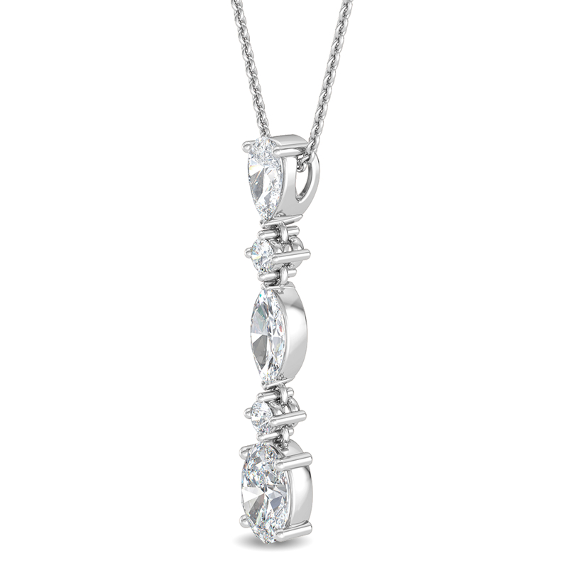 White Gold Multi Shaped Lab Grown Diamond Drop (1 5/8ctw)