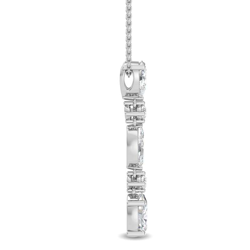 White Gold Multi Shaped Lab Grown Diamond Drop (1 5/8ctw)