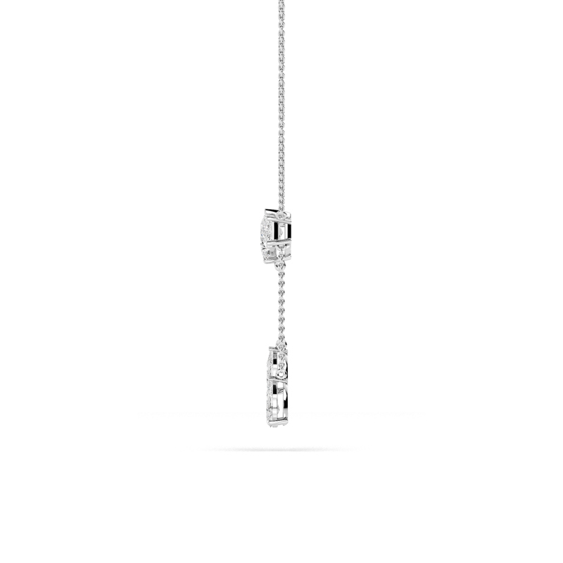 White Gold Toi Et Moi Lab Grown Diamond Drop Necklace (2ctw)