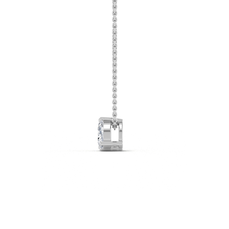 White Gold Toi Et Moi Pear Emerald Lab Grown Diamond Necklace (3/4ctw)